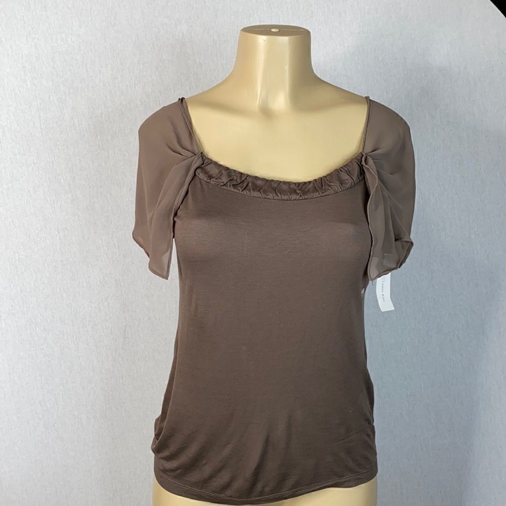 New York & Company Women’s Top Brown Sz Small New